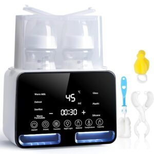 Double Bottle Warmer Twins for Breastmilk Formula, Heat Baby Food