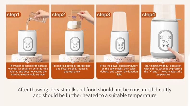 Baby Bottle Warmer for Breastmilk or Formula Food Heater&Defrost