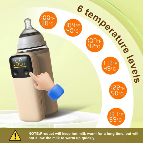 Portable Bottle Warmer Travel Bottle Warmer with Battery for Breastmilk or Formula