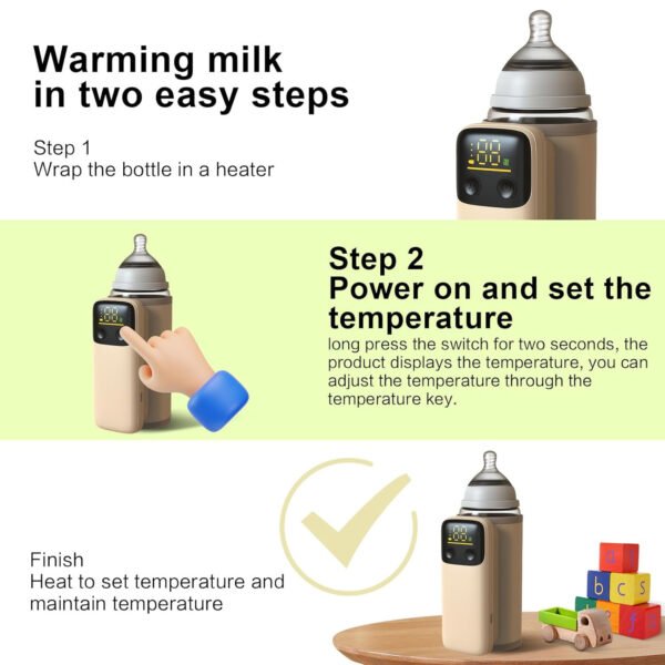 Portable Bottle Warmer Travel Bottle Warmer with Battery for Breastmilk or Formula