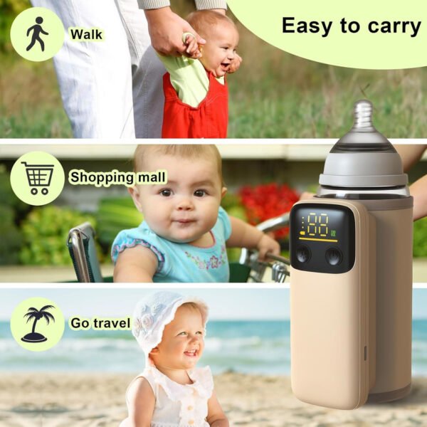 Portable Bottle Warmer Travel Bottle Warmer with Battery for Breastmilk or Formula