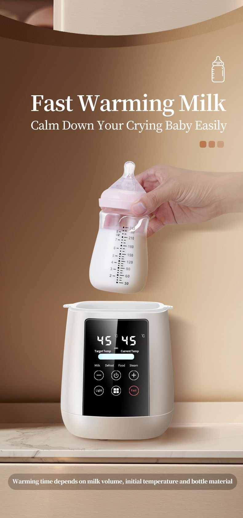 Portable Bottle Warmer for Breastmilk, Baby Formula and Baby Food