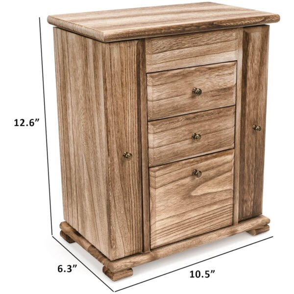Women Wooden Jewelry Box Rustic Jewelry Organizers for Rings Earrings Necklaces Bracelets - Image 7