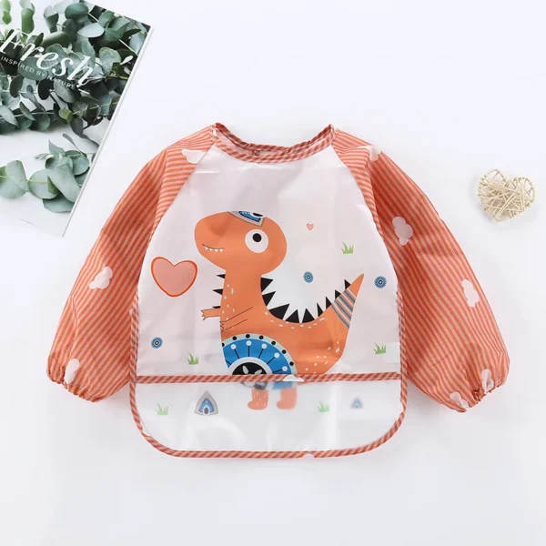 Baby Bibs Cute Infant Eating Children Long Sleeve Pocket