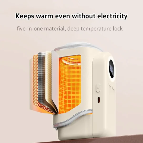 Upgraded Baby Wireless Constant Heating Bottle Warmer, Rechargeable No-Water Winter Night Bottle Insulation Sleeve, Portable He - Image 2