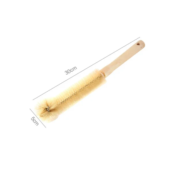 Wooden bottle cleaning brush with long handle