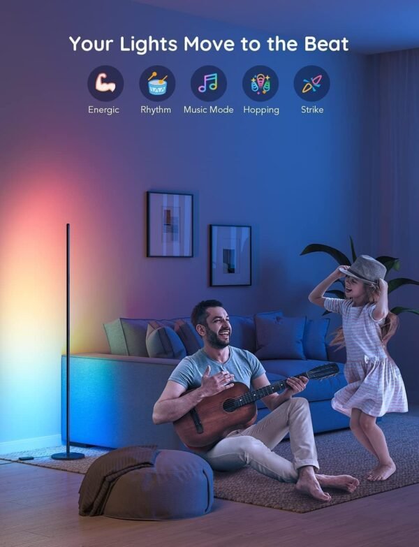 Smart Modern Floor Lamp with Music Sync and 16 Million DIY Colors