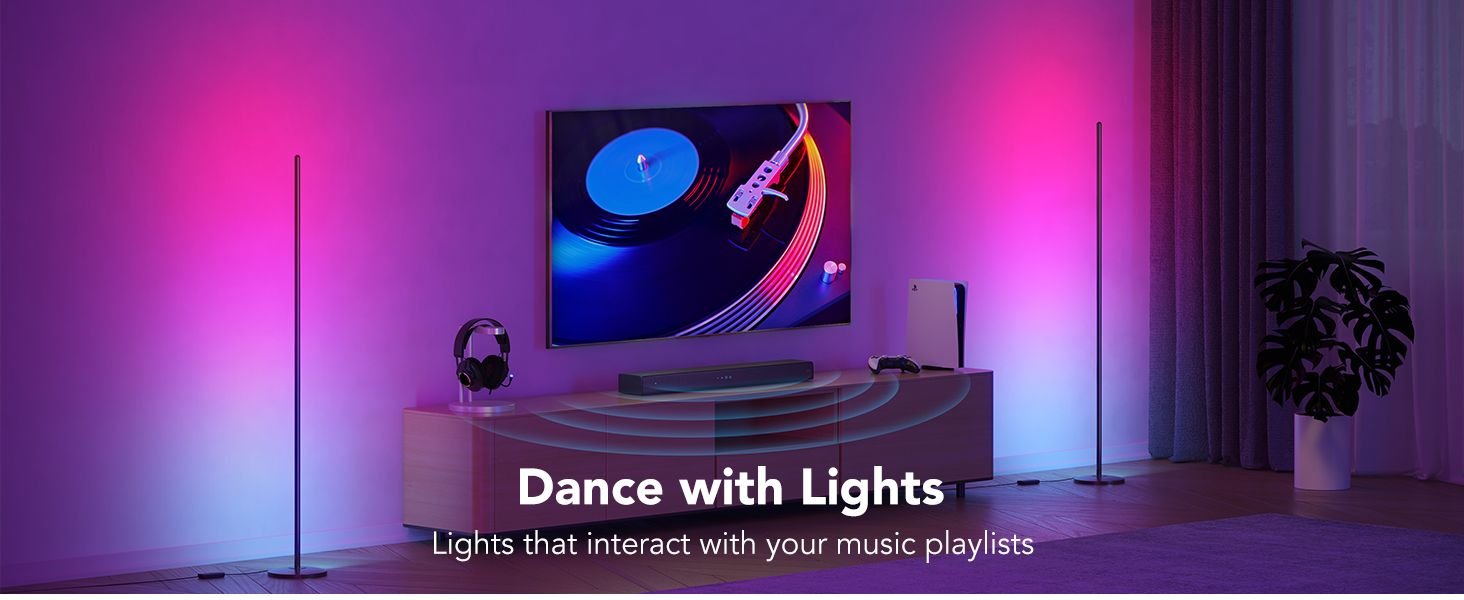 Smart Modern Floor Lamp with Music Sync and 16 Million DIY Colors