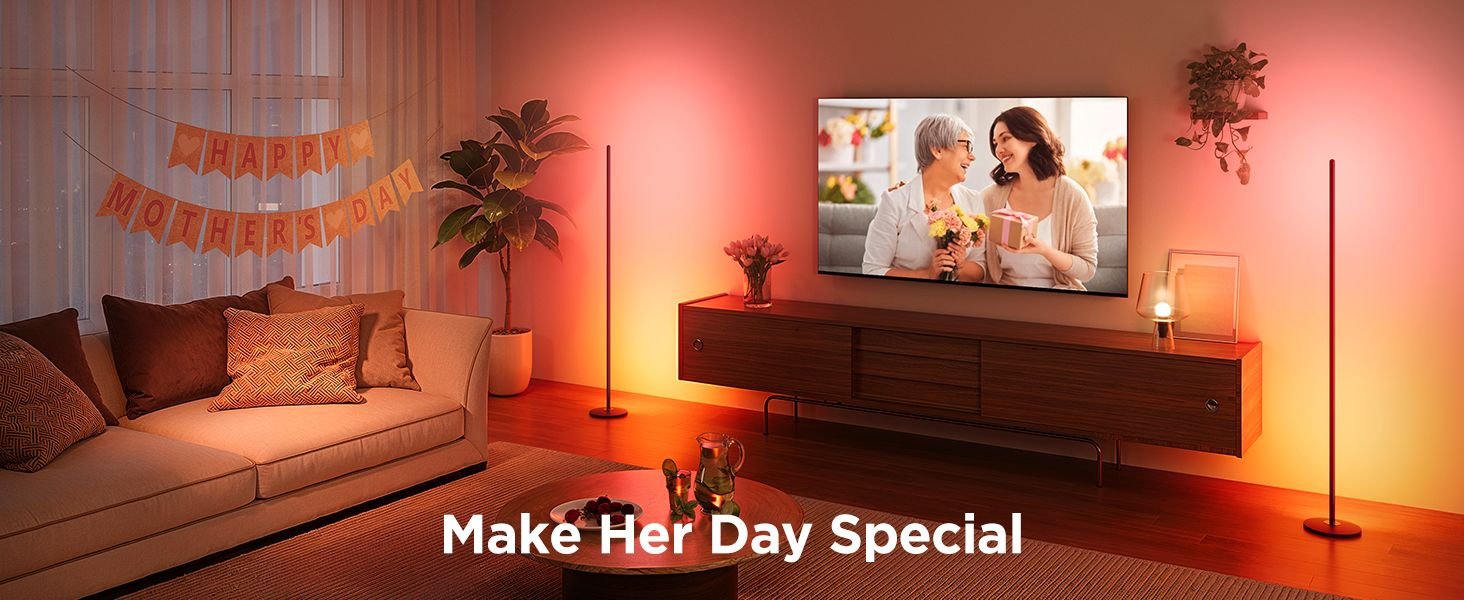 Smart Modern Floor Lamp with Music Sync and 16 Million DIY Colors