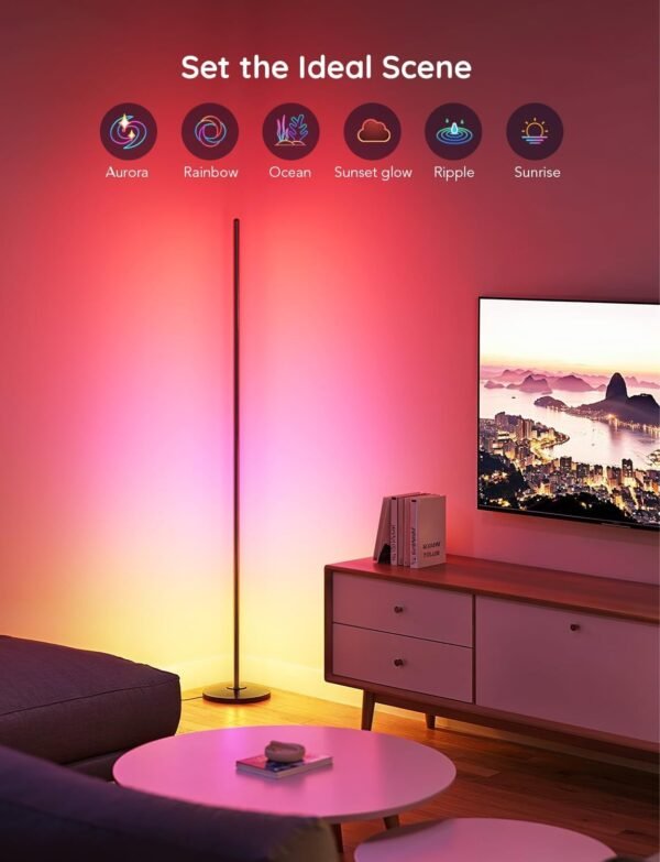 Smart Modern Floor Lamp with Music Sync and 16 Million DIY Colors